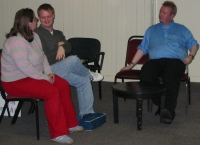 rehearsing the cafe scene